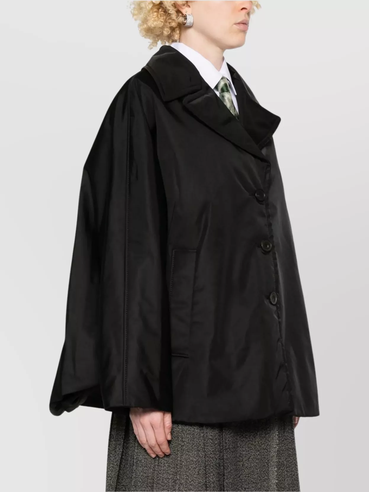 Marni Twill Cape Coat High-Low Hem
