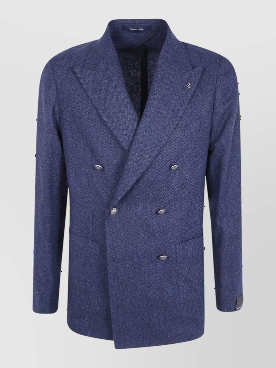 Tagliatore cashmere-blend double-breasted suit jacket