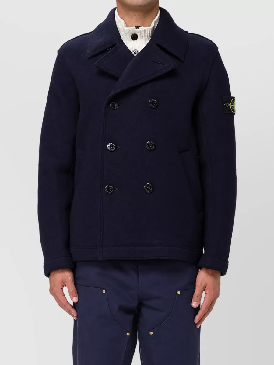 Stone Island Virgin Wool Peacoat