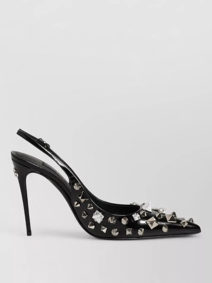 Dolce&Gabbana Studded Leather Slingback Pumps