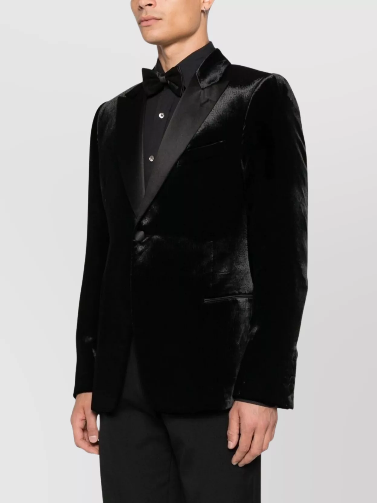 Emporio Armani Single-Breasted Velvet Blazer Satin Lapels