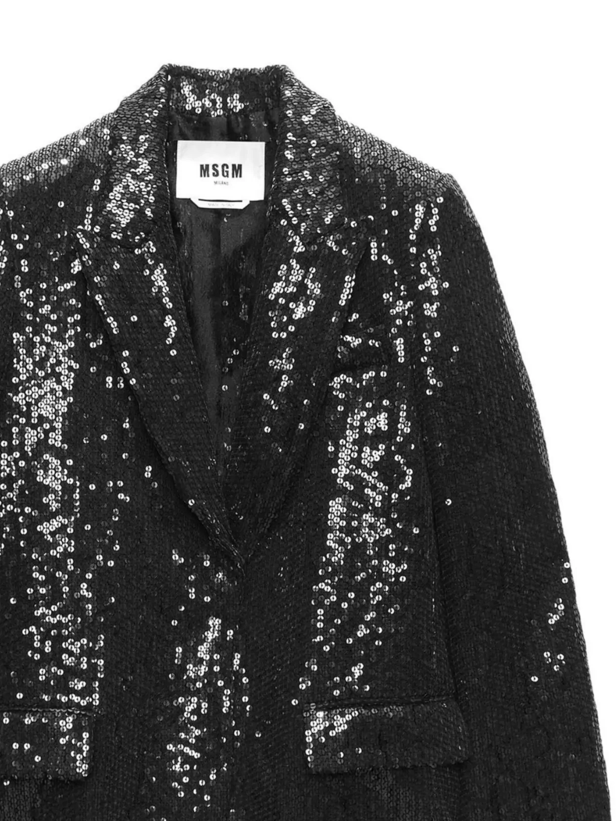 Msgm Flap Pockets Sequin Embellished Lapel Suit