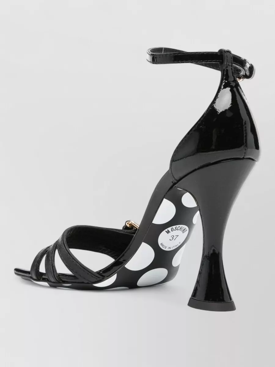 Moschino Leather Polka-Dot Ankle-Strap Sandals