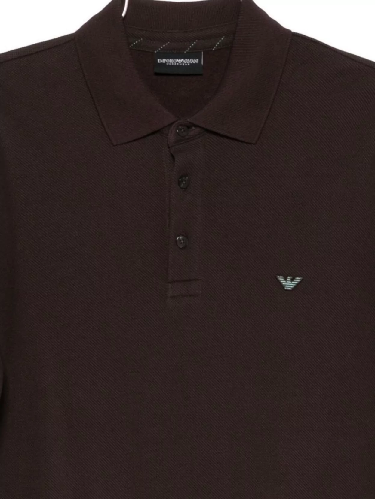 Emporio Armani Cotton Blend Long Sleeve Polo Sweatshirt