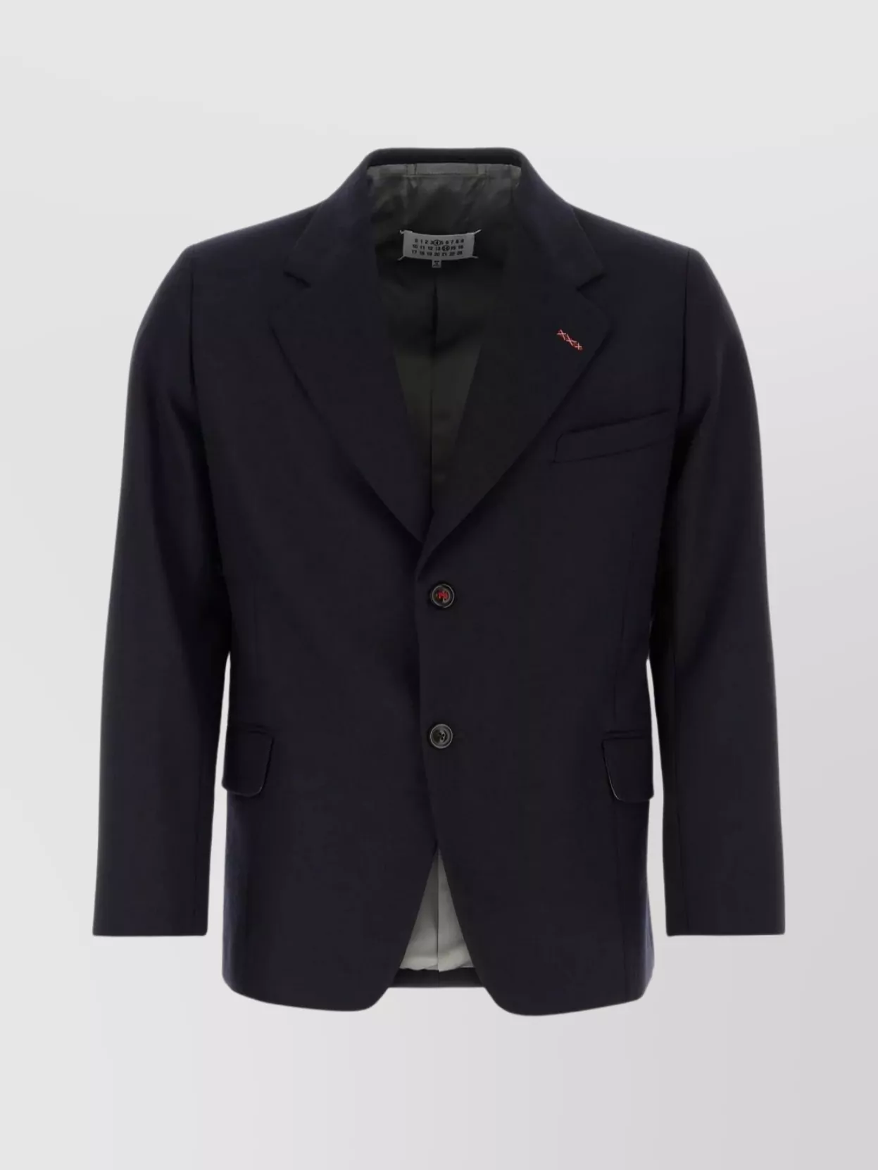 Shop Maison Margiela Wool Blazer With Notch Lapels And Back Vent In Black