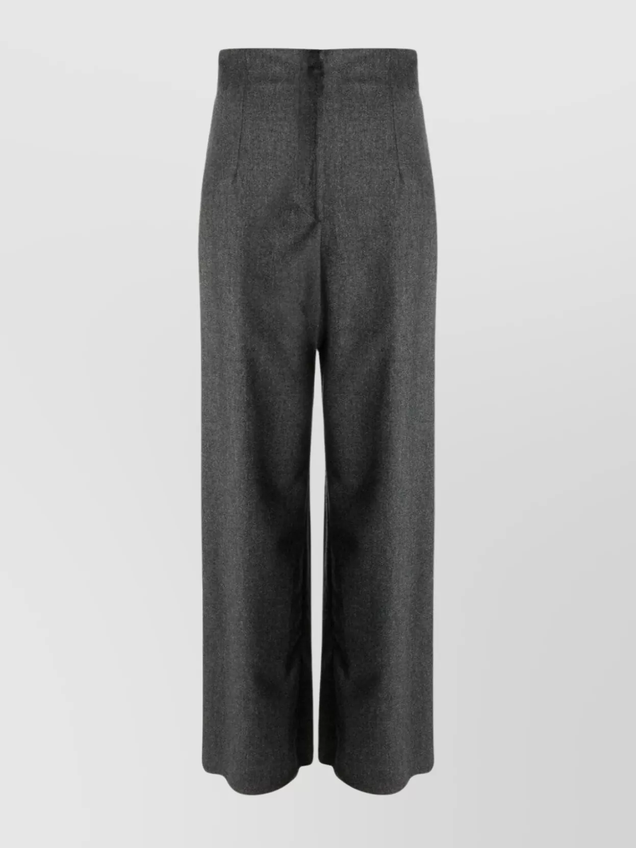 Emporio Armani High Waist Wide Leg Trousers With Pockets In Gray