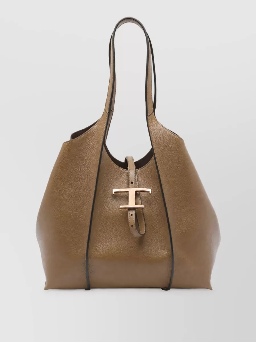 Tod's T Tote Bag Textured Finish Double Handles
