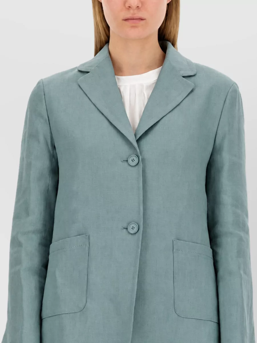 S Max Mara linen single-breasted suit jacket