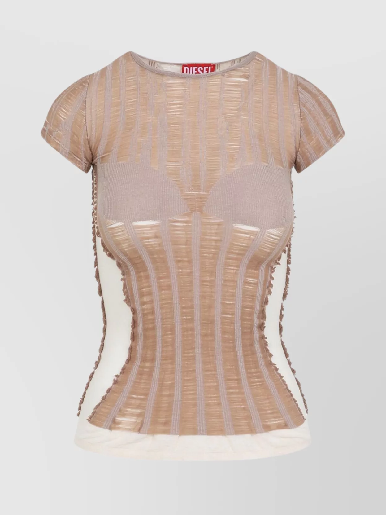 Diesel Layered Striped Cotton Knit Top