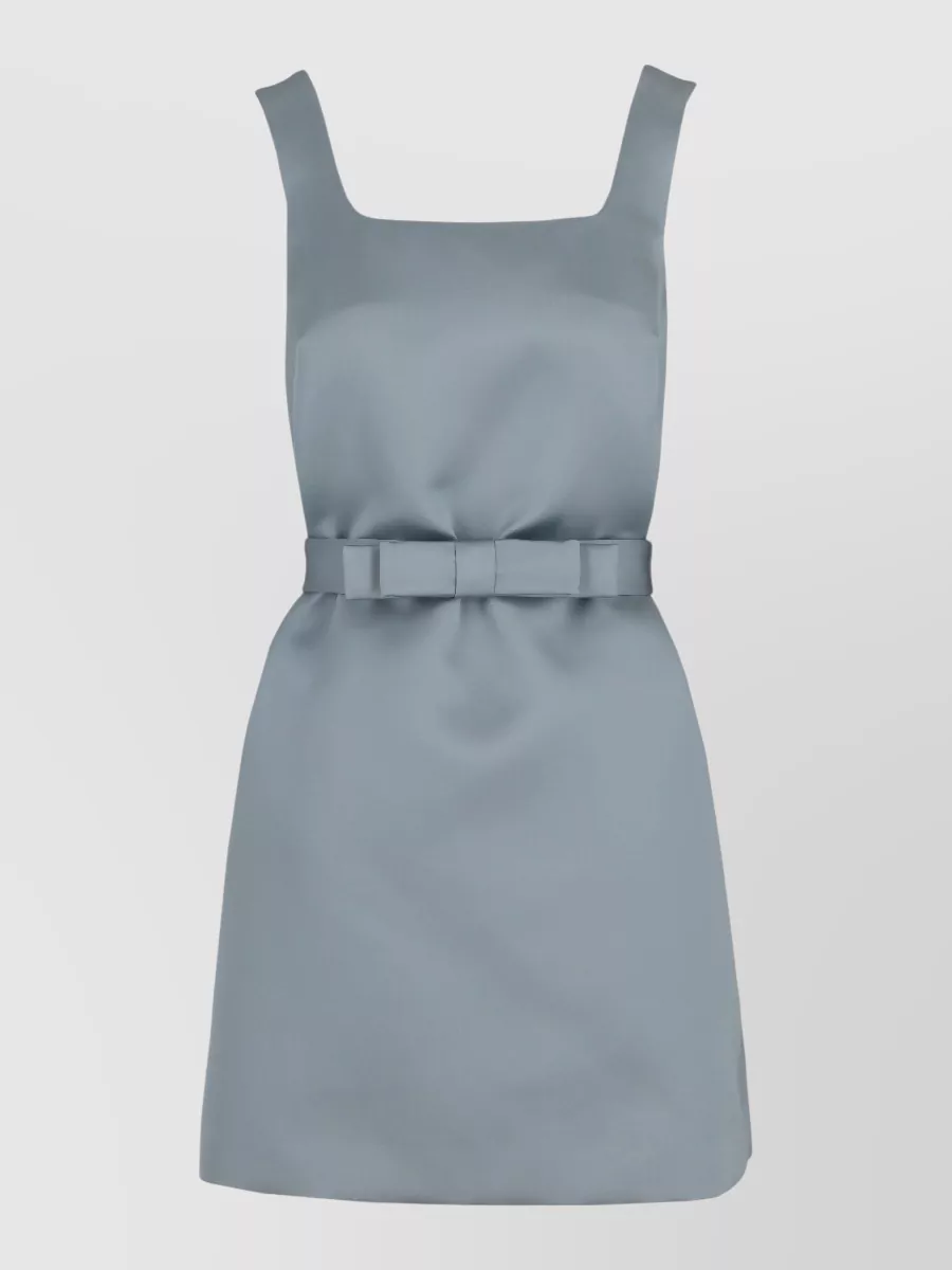 P.a.r.o.s.h Belted Waist Mini Dress Square Neckline