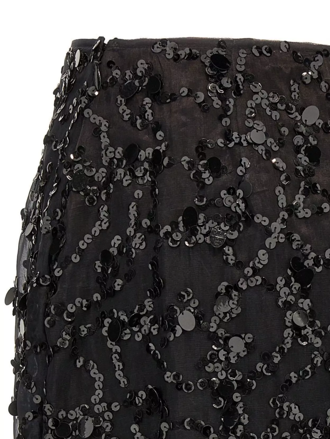 Shop Fabiana Filippi High Waist Sequin Skirt With Sheer Overlay