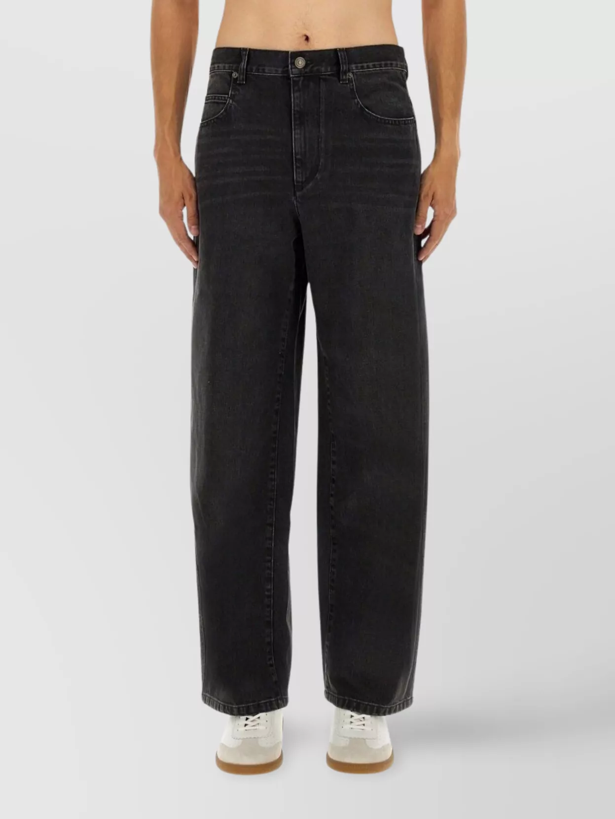 Isabel Marant Five-pocket Belt Loop Stitched Trousers In Blue