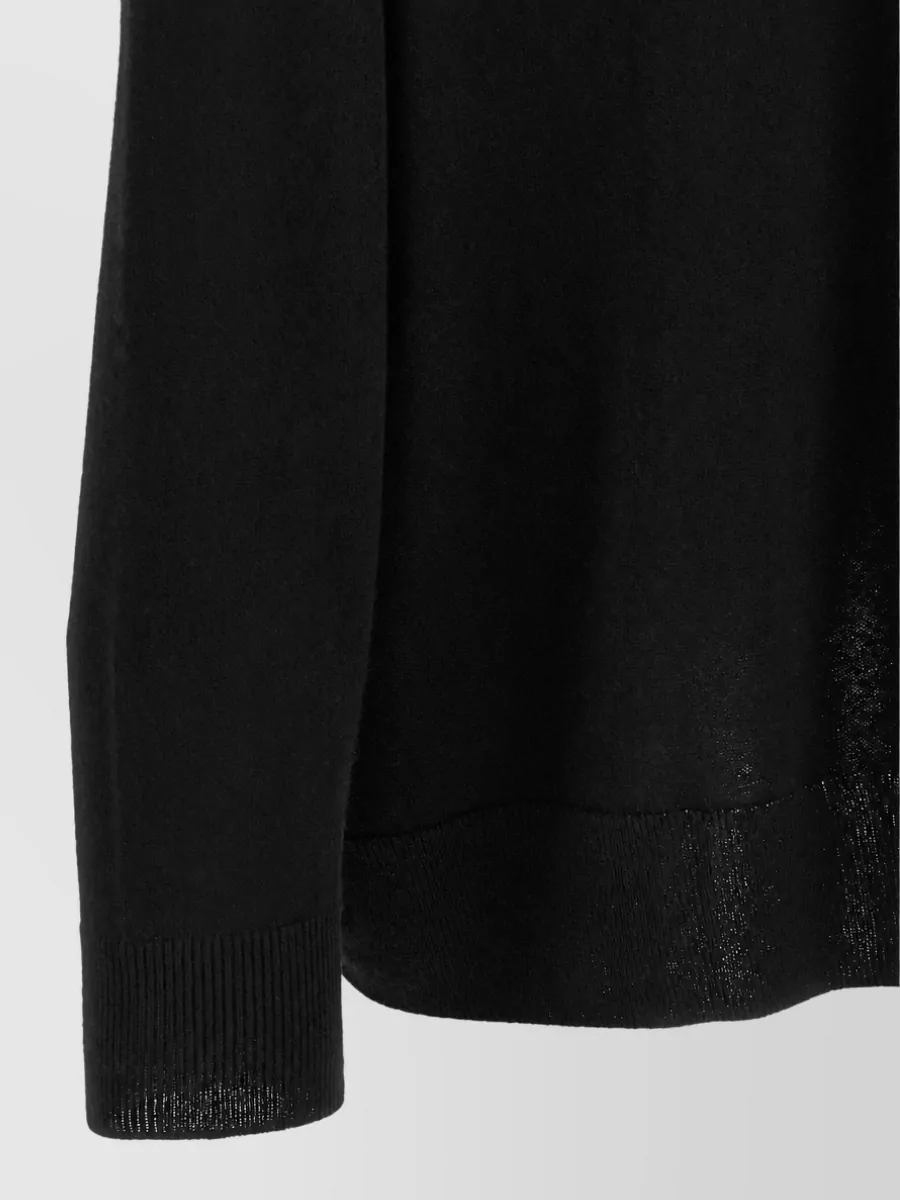 Nude Cashmere V-Neck Ring-Detail Long-Sleeve Sweater