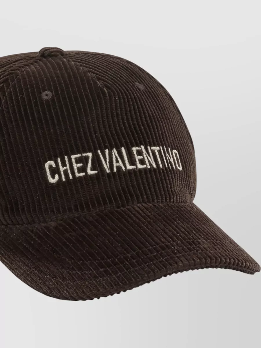 Valentino Garavani Chez Valentino Corduroy Baseball Cap Curved Brim