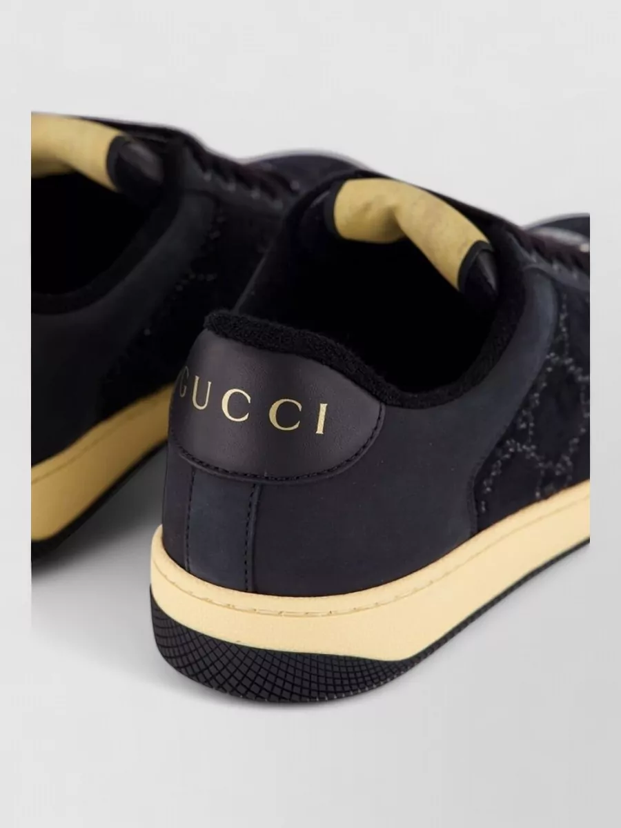 Gucci Screener Leather Sneakers Low Top Quilted Sole