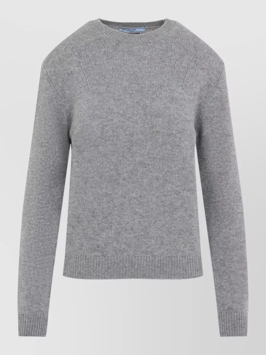 Prada Cashmere crystal embellished scarf detail sweater