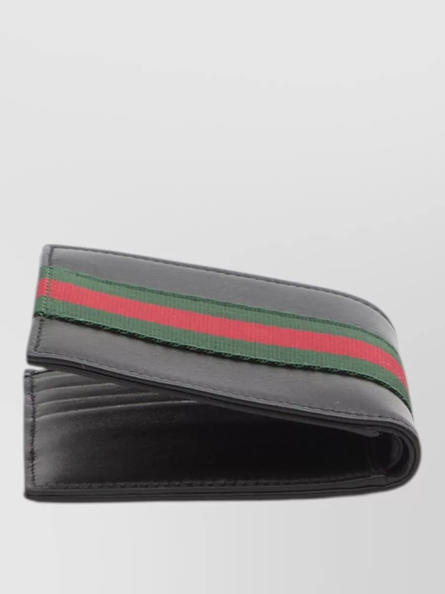 Gucci Web Trademark Leather Bifold Wallet