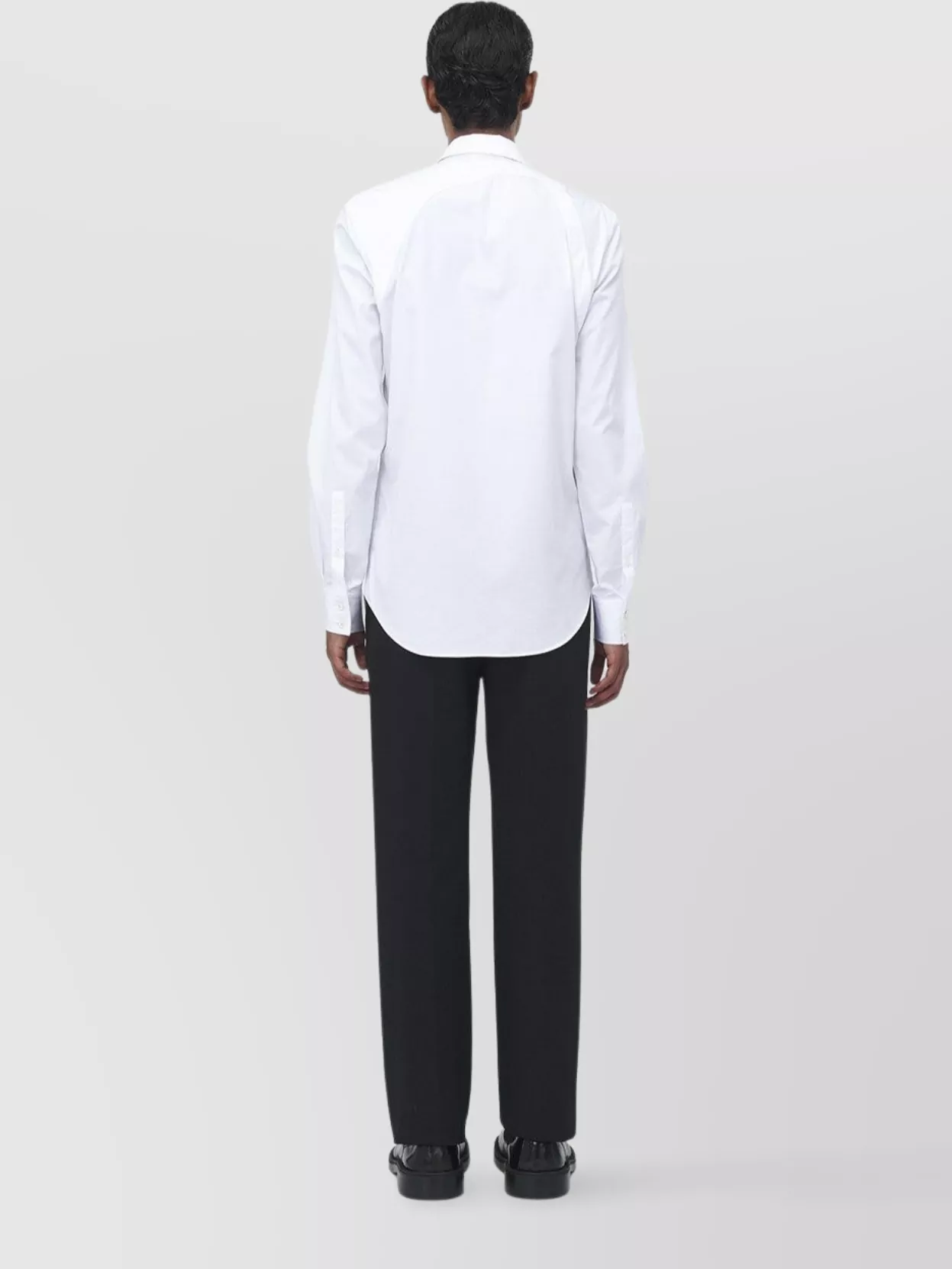 Alexander Mcqueen Point Collar Metal Embellishment Curved Hem Shirt
