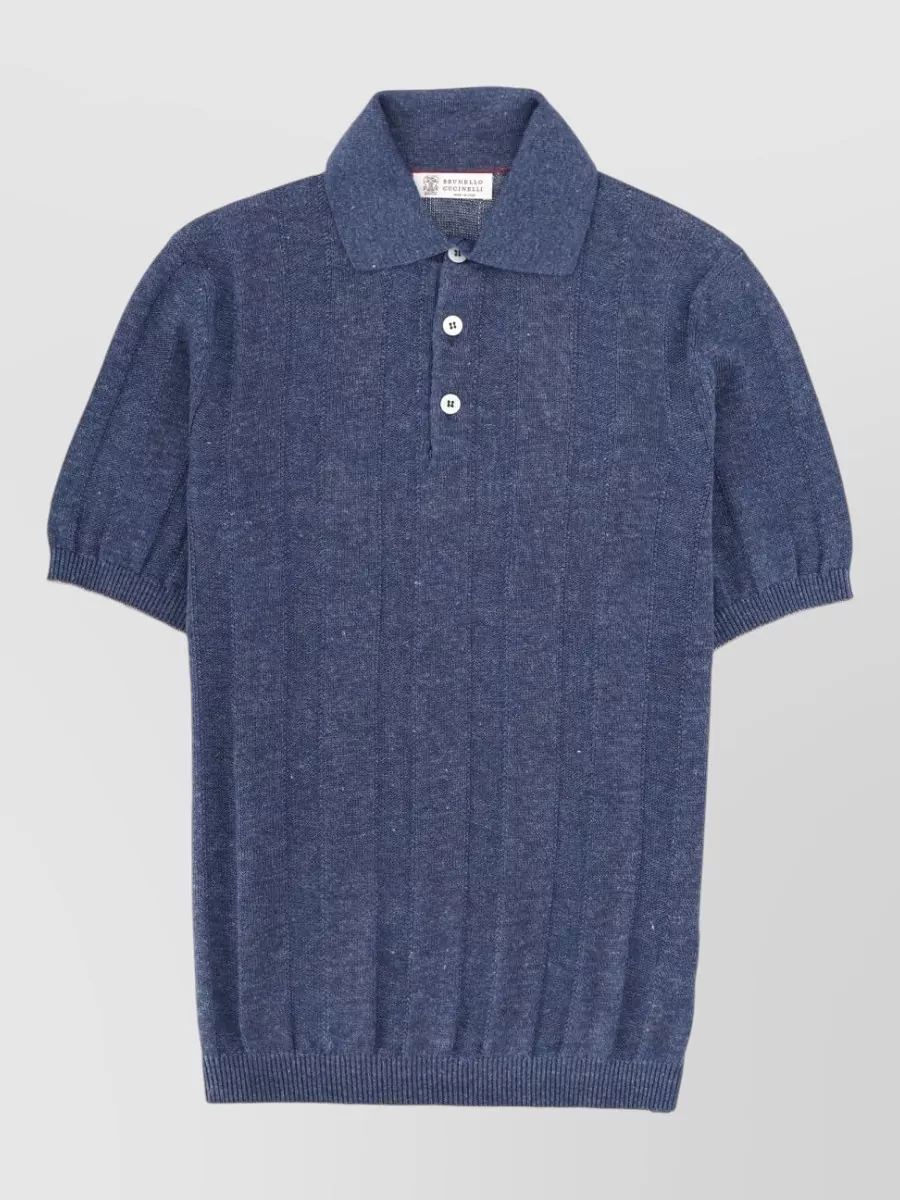 Brunello Cucinelli linen knit polo shirt