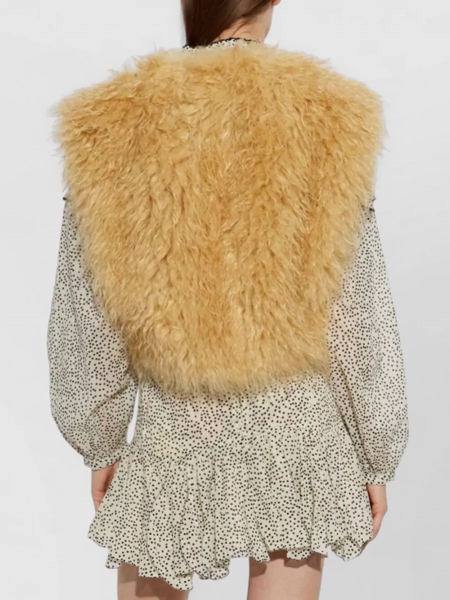 Isabel Marant Faux Fur Cropped Sleeveless Gilet