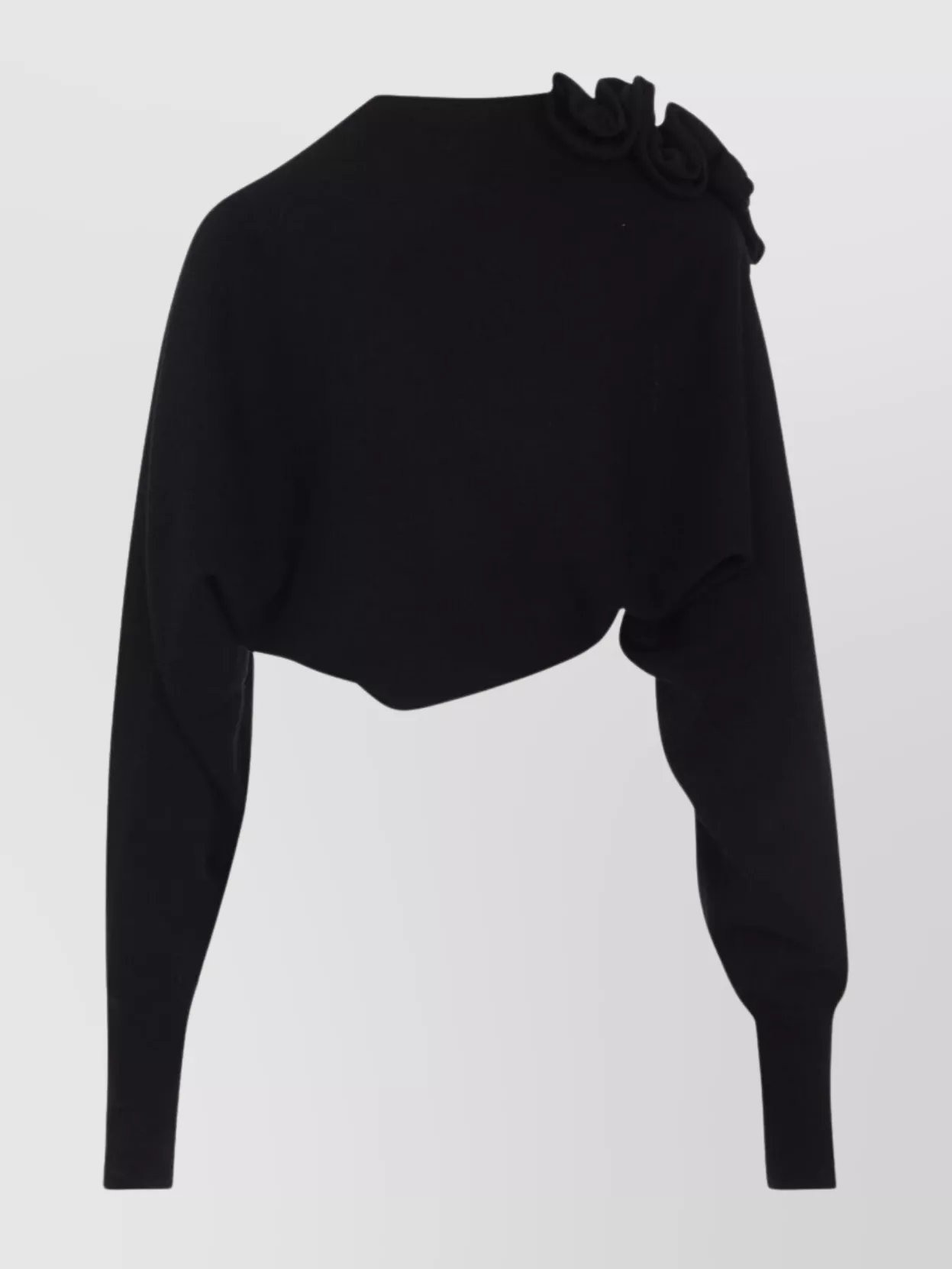 Alberta Ferretti Open Front Black Wool And Silk Cardigan In Black