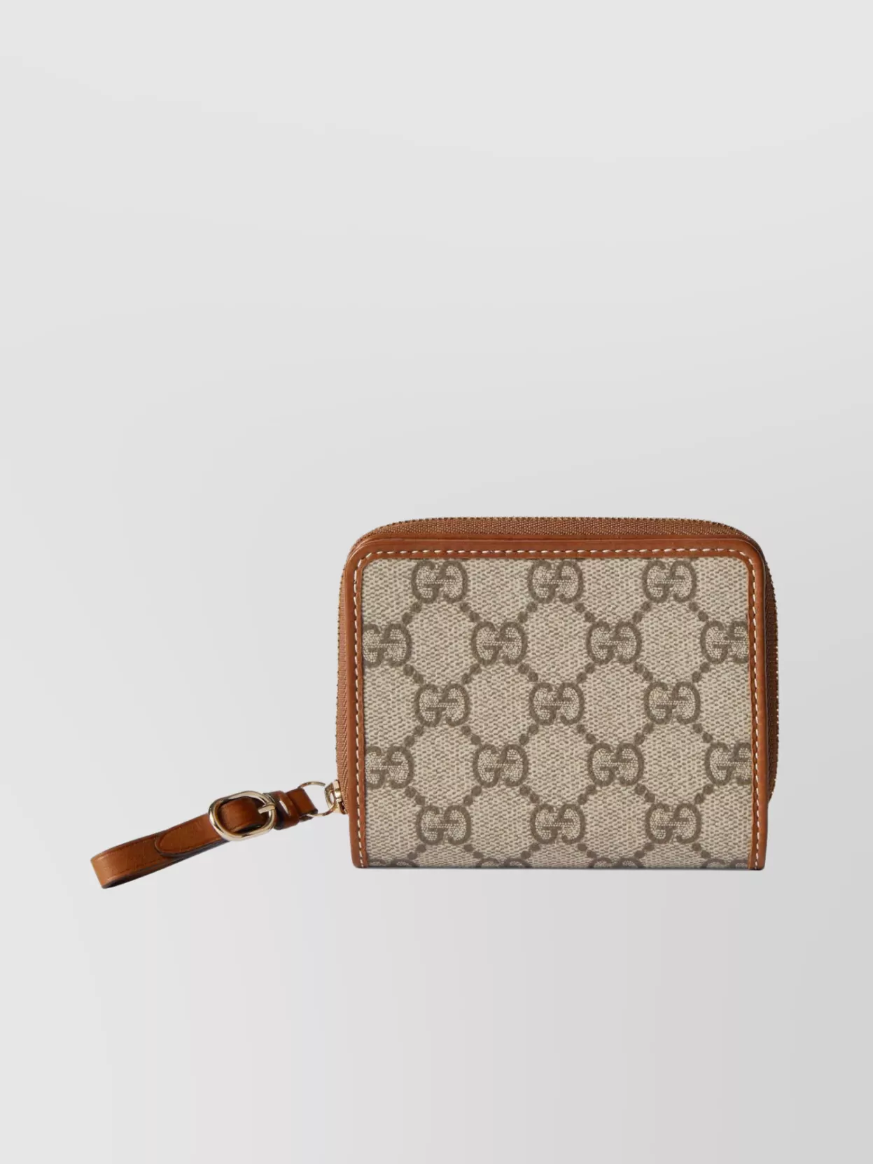 Gucci Gg Monogram Fabric Wallet With Wrist Strap