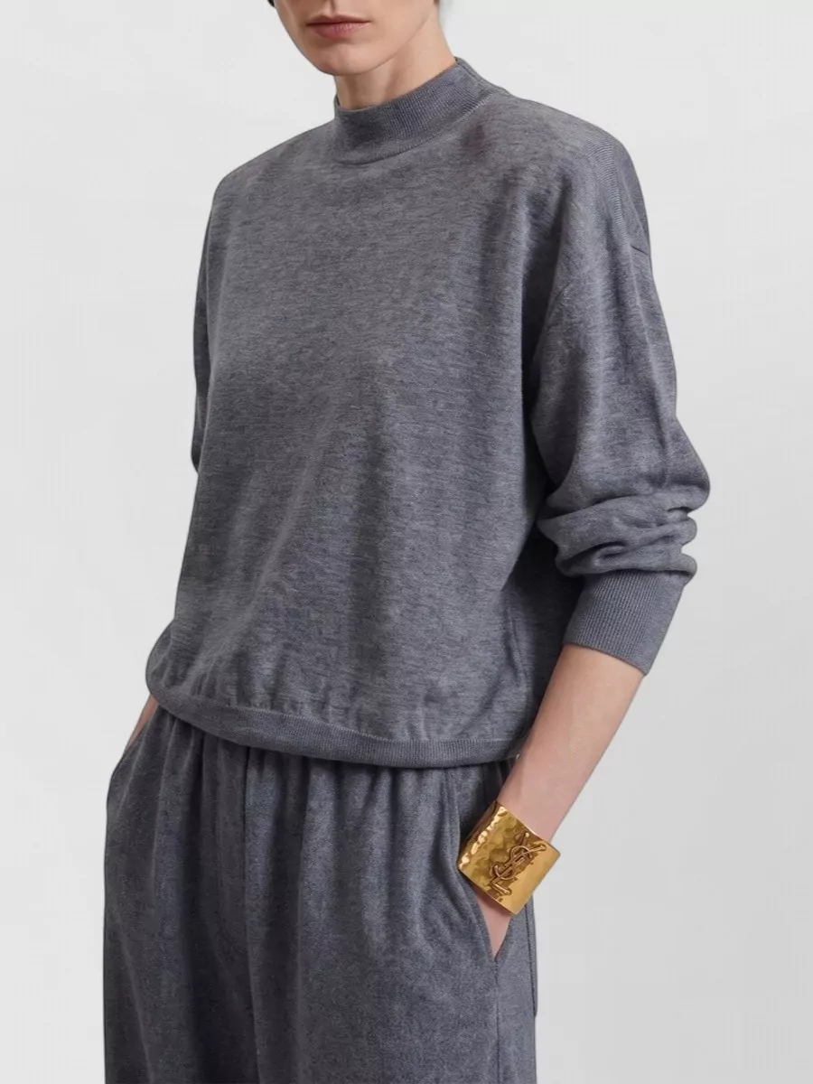 The Frankie Shop High Neck Wool Blend Sweater