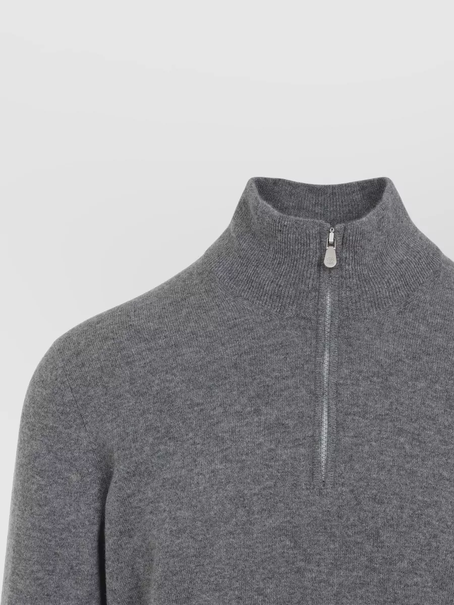 Brunello Cucinelli Cashmere Half Zip Sweater