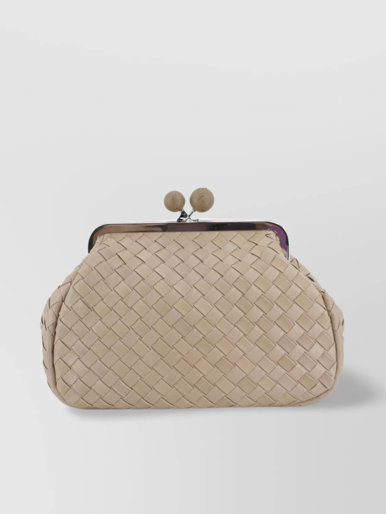 Weekend Max Mara Structured Woven Metal Frame Clutch Bags