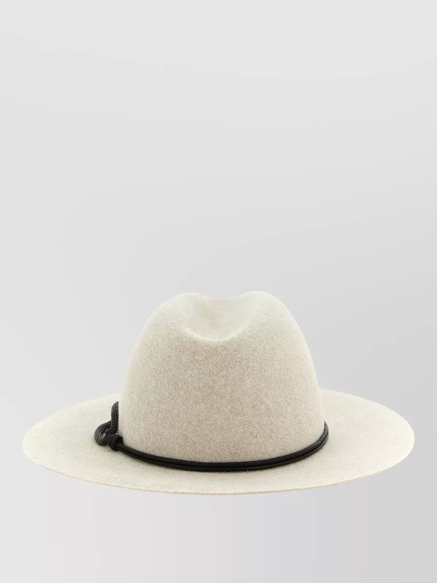Brunello Cucinelli felt wide-brim fedora hat