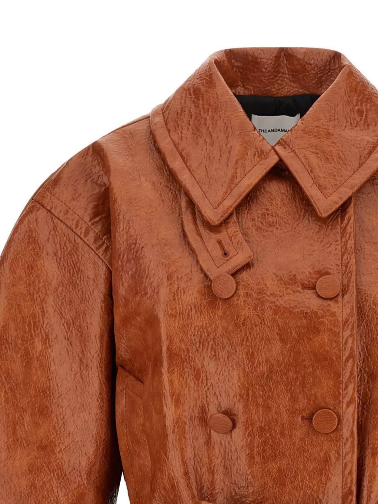The Andamane 'Zarina' Coat Double-Breasted Belted Waist