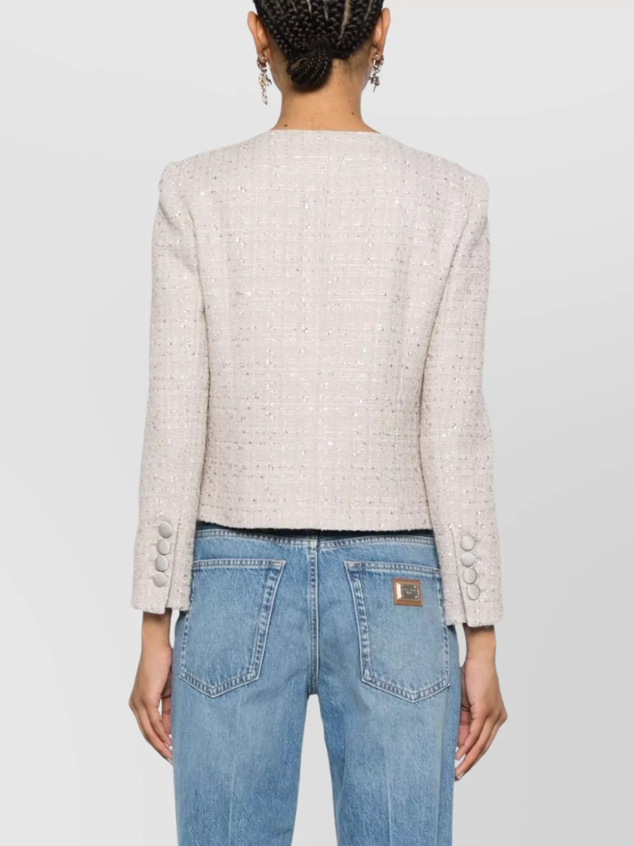 EMPORIO ARMANI SHORT TWEED BLAZER JACKET