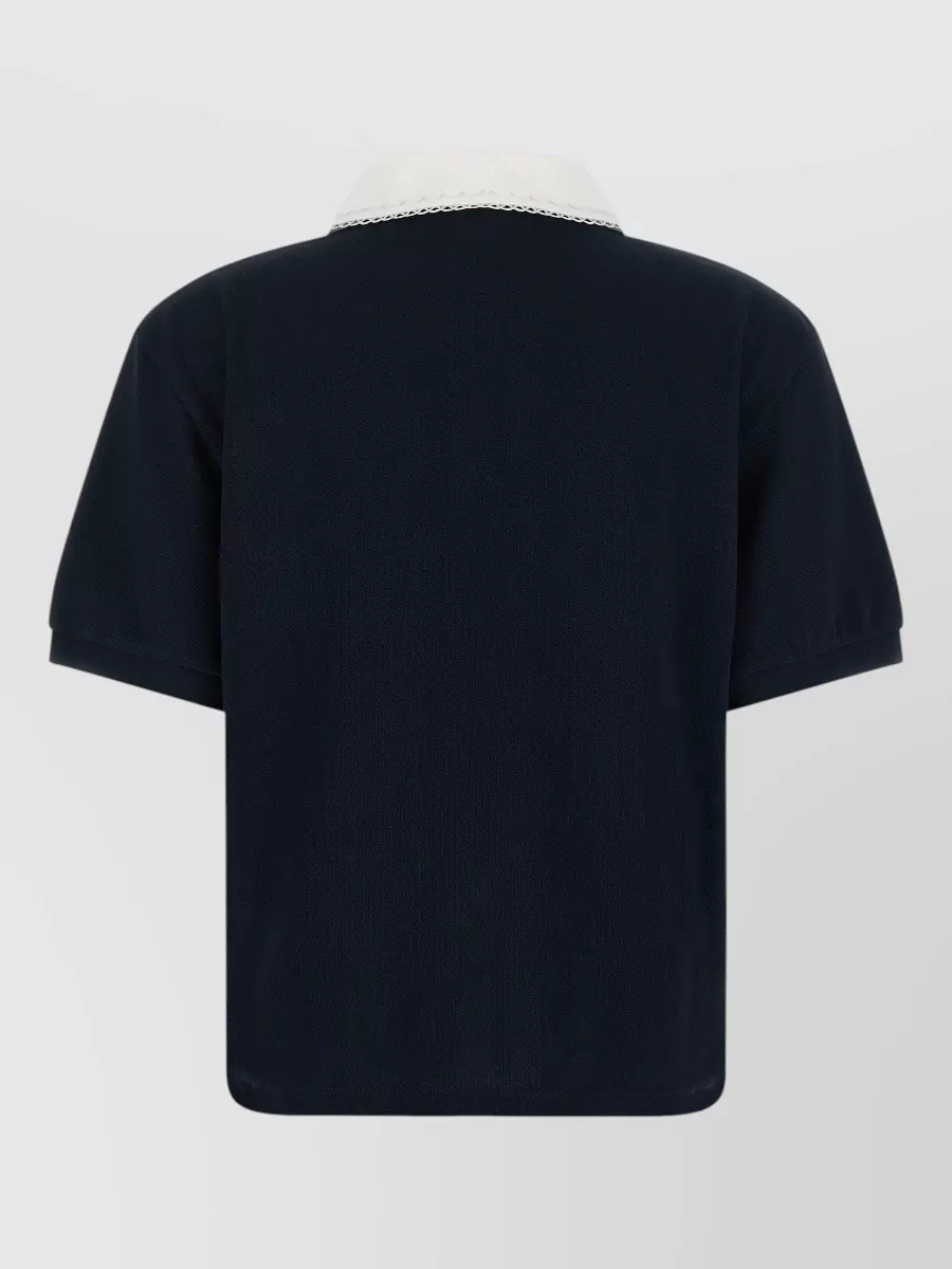 Miu Miu Scalloped Collar Polo Shirt