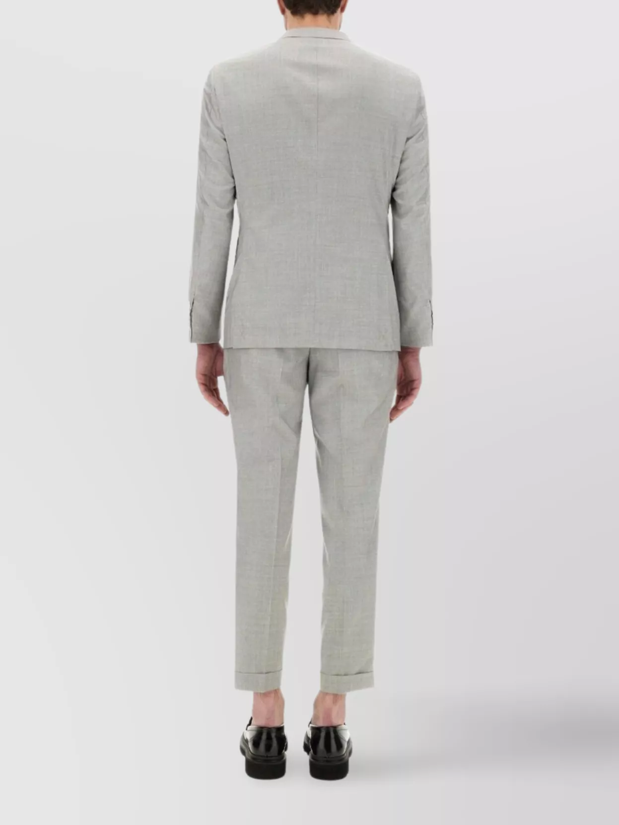 Hugo Boss Slim-fit Suit In Micro-patterned Wool And Silk In Gray