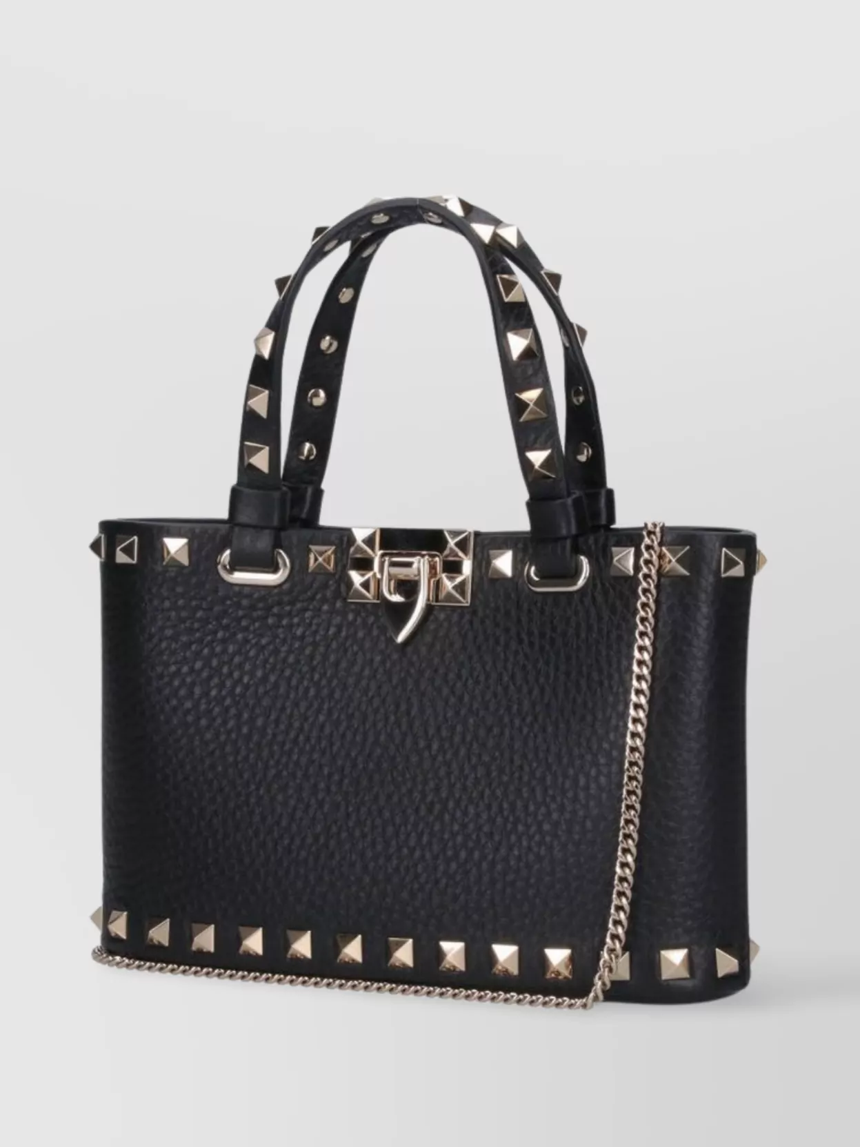 Valentino Garavani Studded Chain Strap Tote Bag With Textured Finish