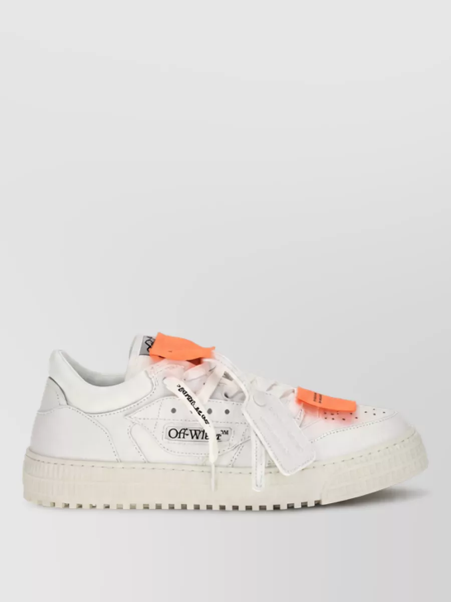 Off-White Calf Leather Low-Top Sneakers