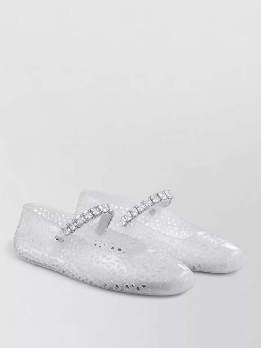 Jimmy Choo crystal embellished jelly ballerina flats