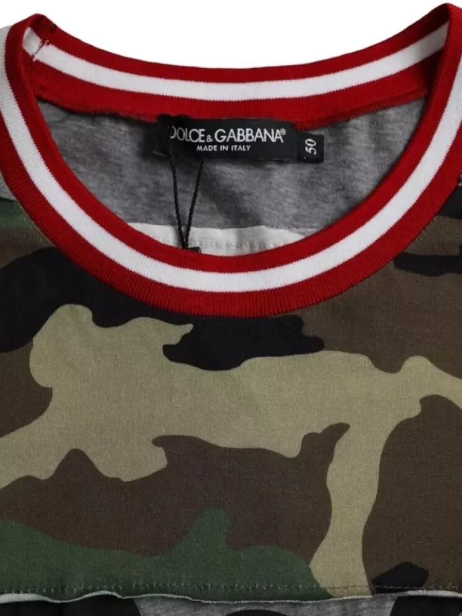 Dolce&Gabbana Camouflage Logo-Print Cotton T-Shirt