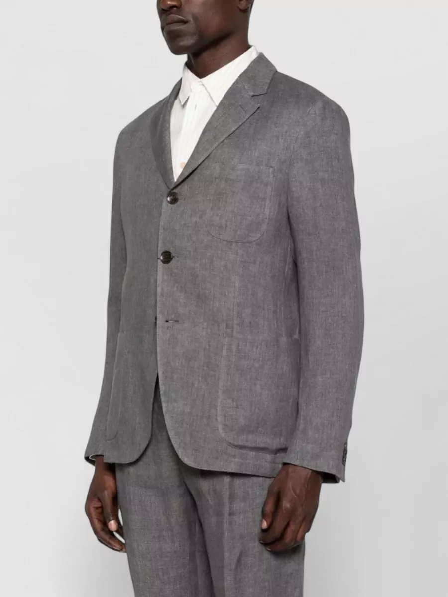 Etro Linen Single-Breasted Suit Jacket