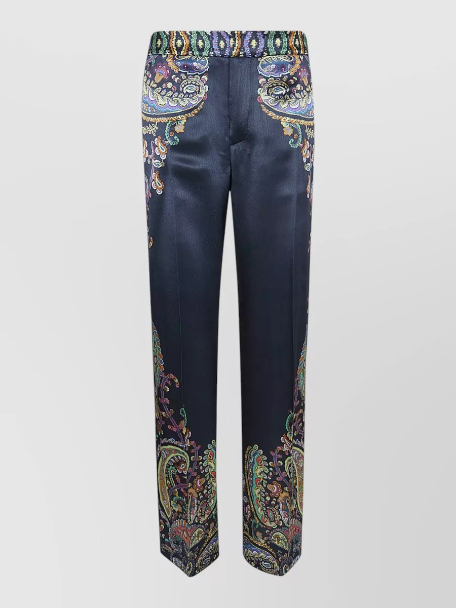 Etro Printed High-Rise Wide-Leg Trousers