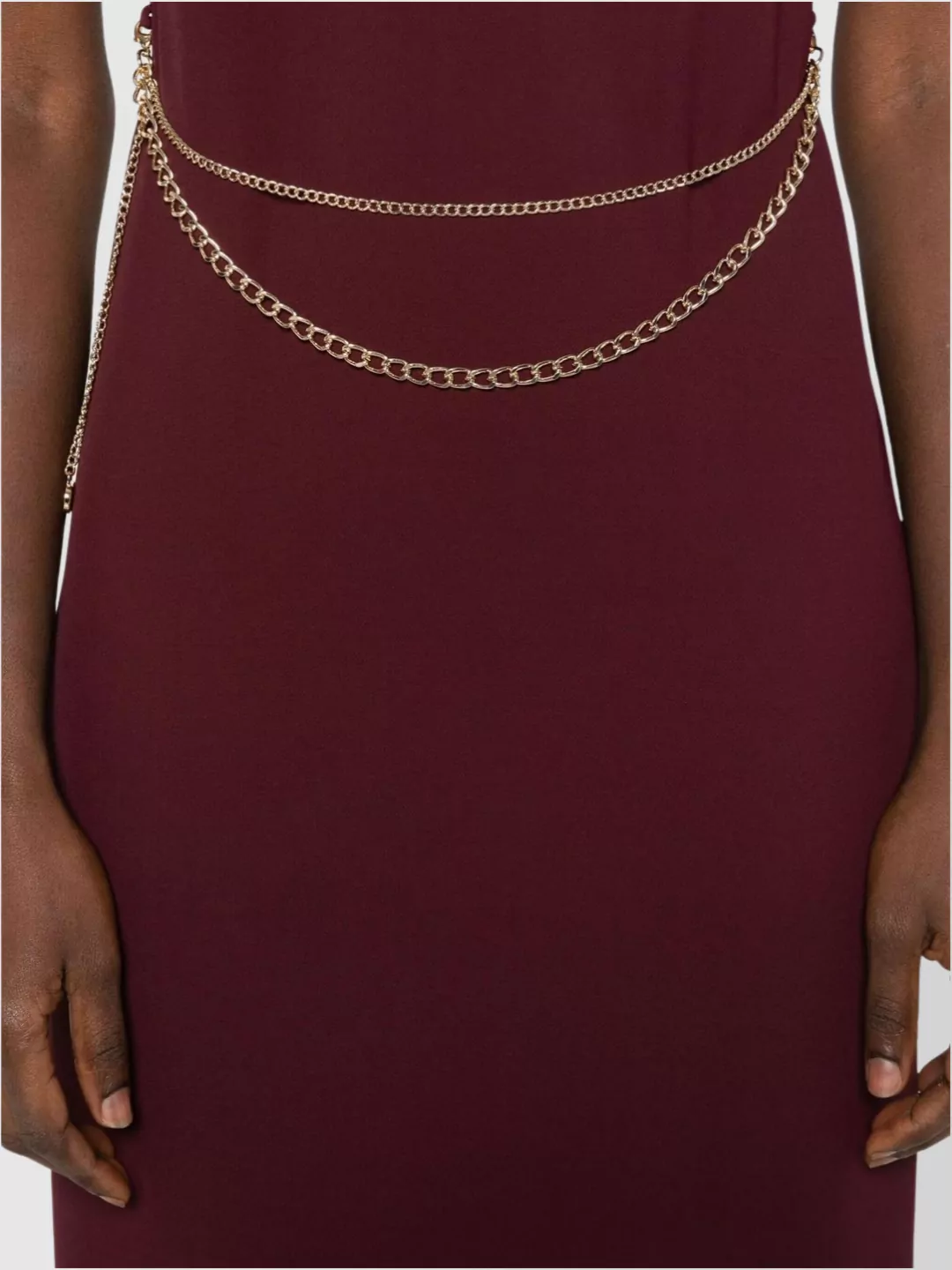 Twin-Set Midi Dress With Chain Detail And Sleeveless Design