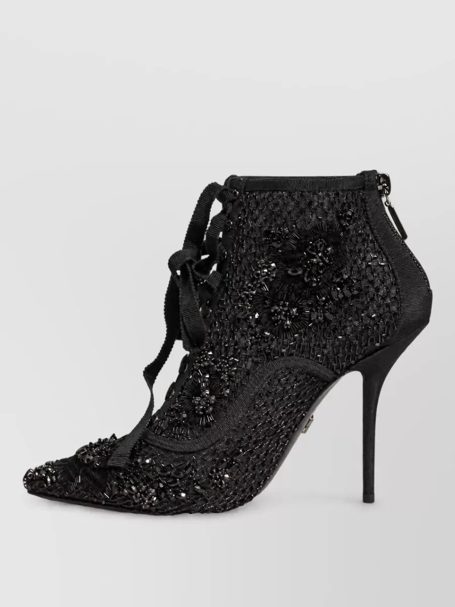 Dolce&Gabbana Embellished Mesh Ankle Boots