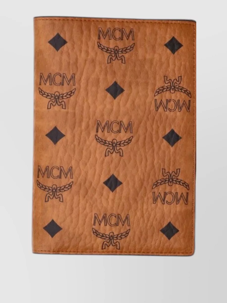 Mcm visetos logo print passport holder