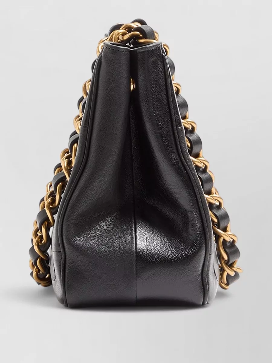 Valentino Small Laseine Tote Chevron Chain Strap