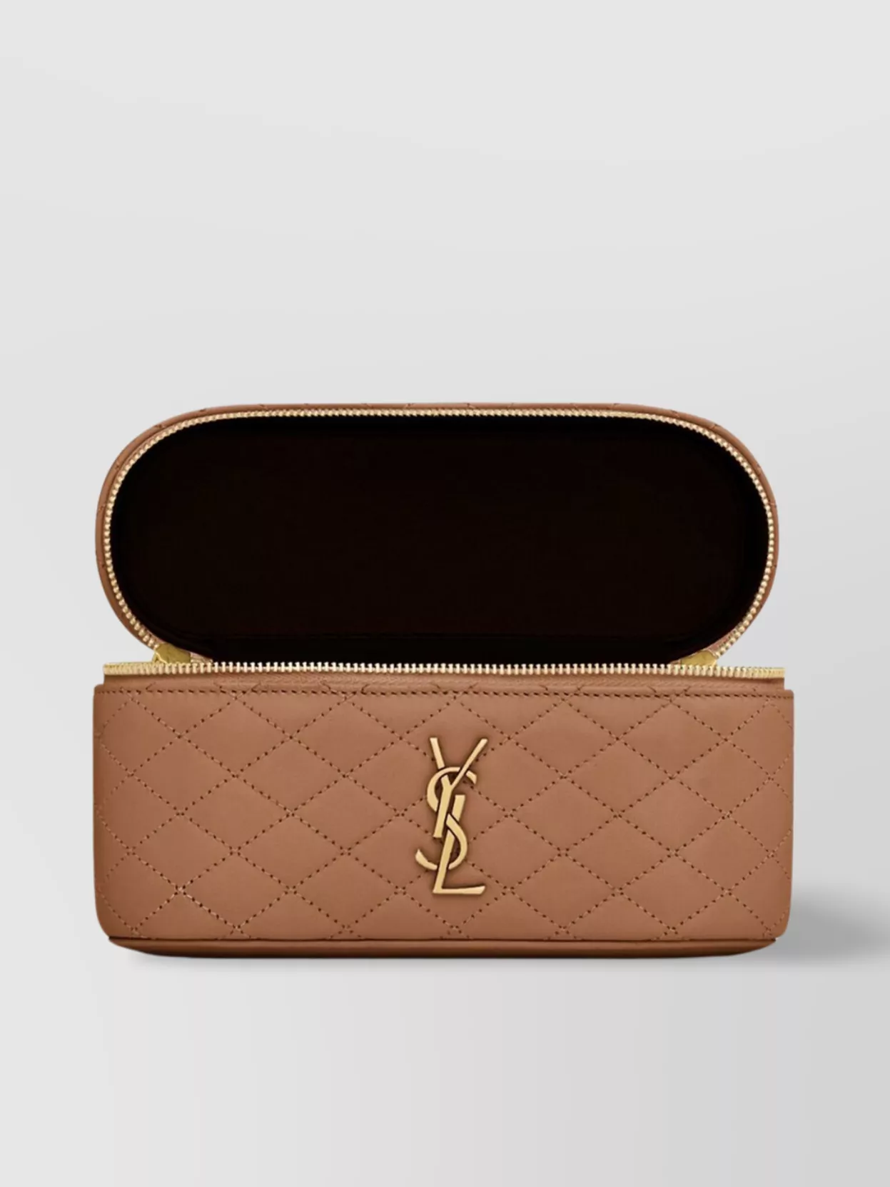 Saint Laurent Quilted Leather Vanity Bag With Adjustable Strap