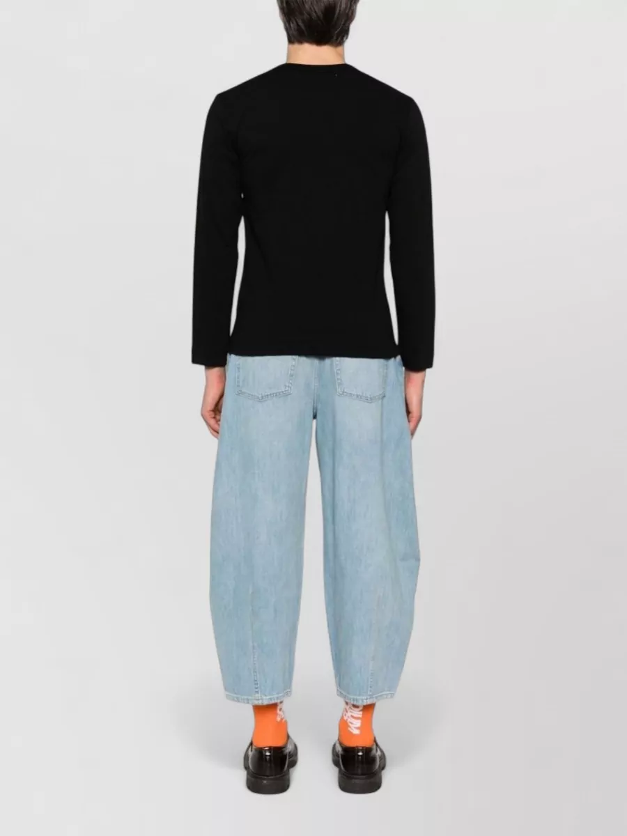 Comme Des Garçons Play Logo Crew Neck Long Sleeve T Shirt