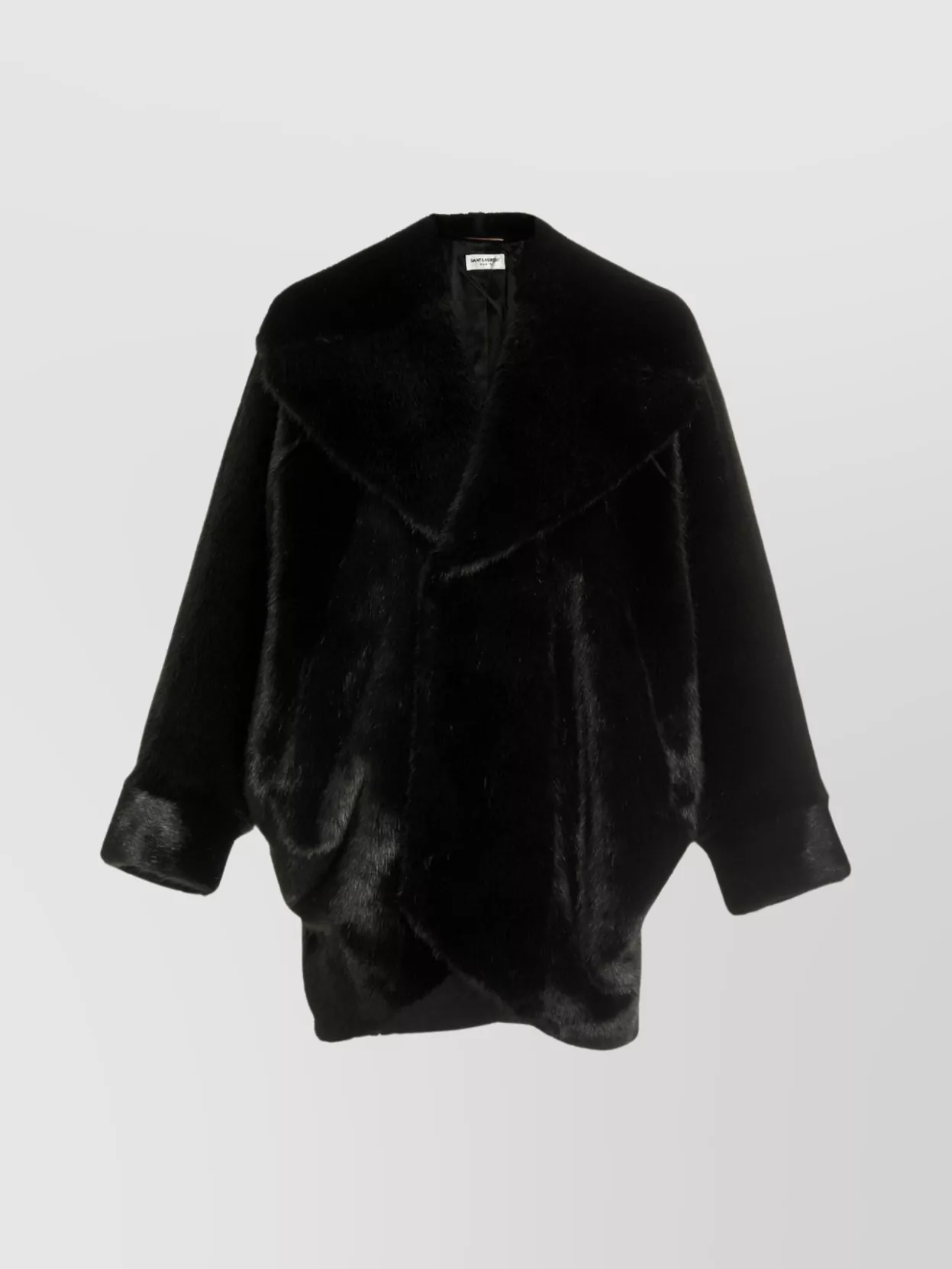 Saint Laurent Oversized Faux Fur Coat In Black