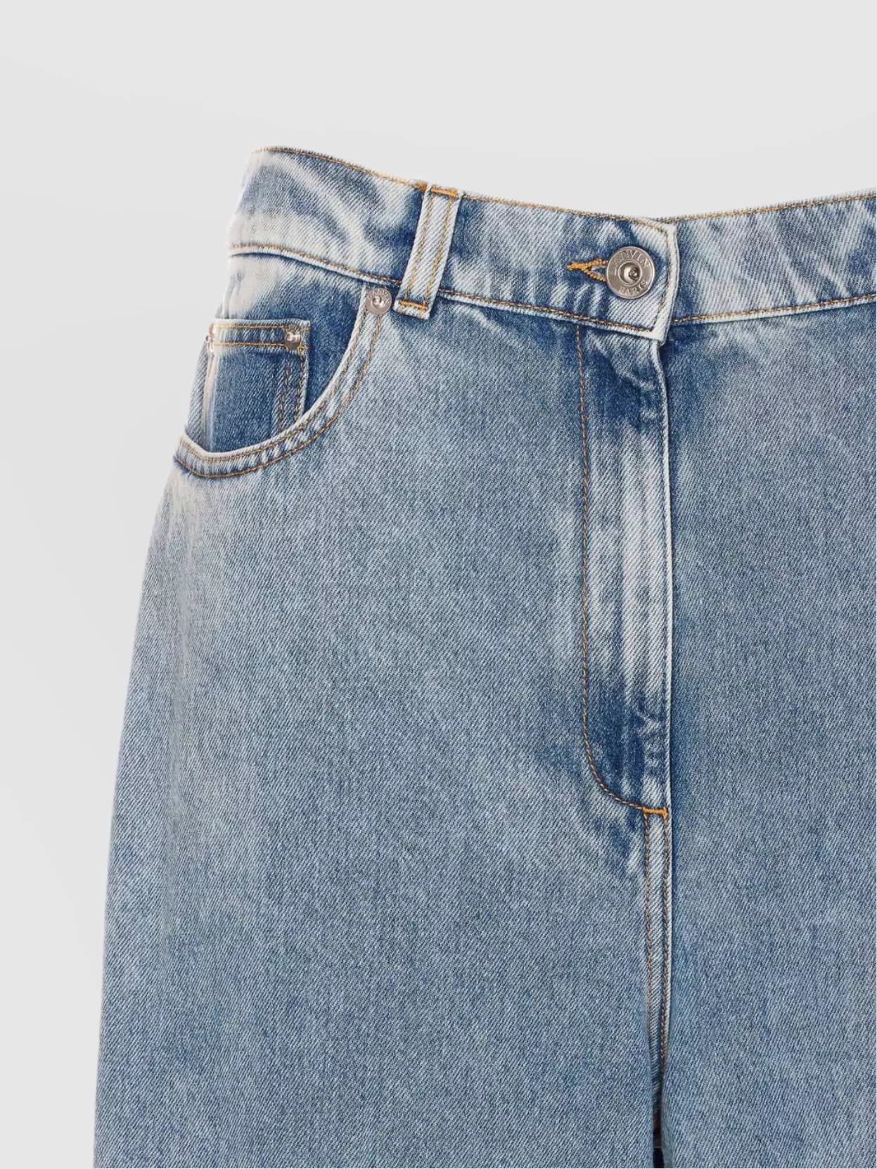 Lanvin Blue Wide-leg Cuffed Jeans