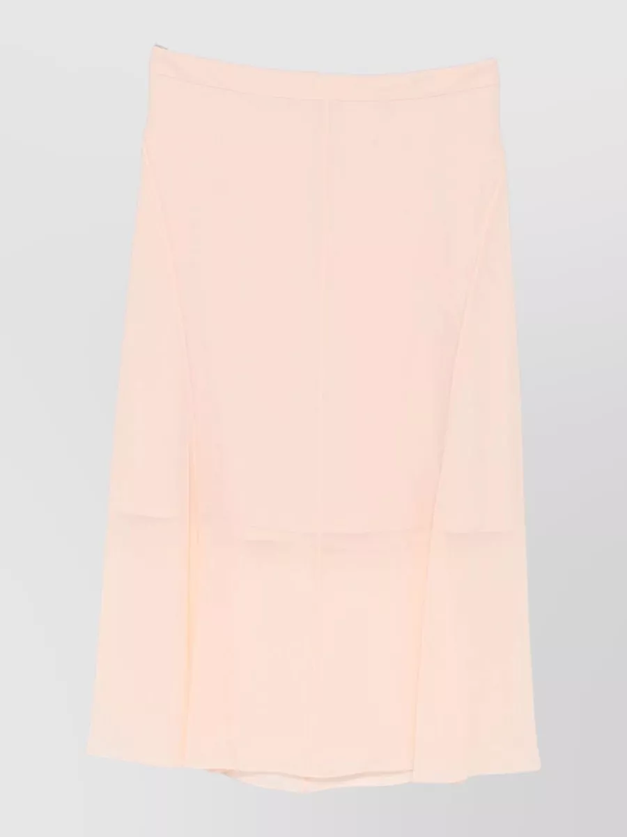 Mugler silk sheer paneled midi a-line skirt