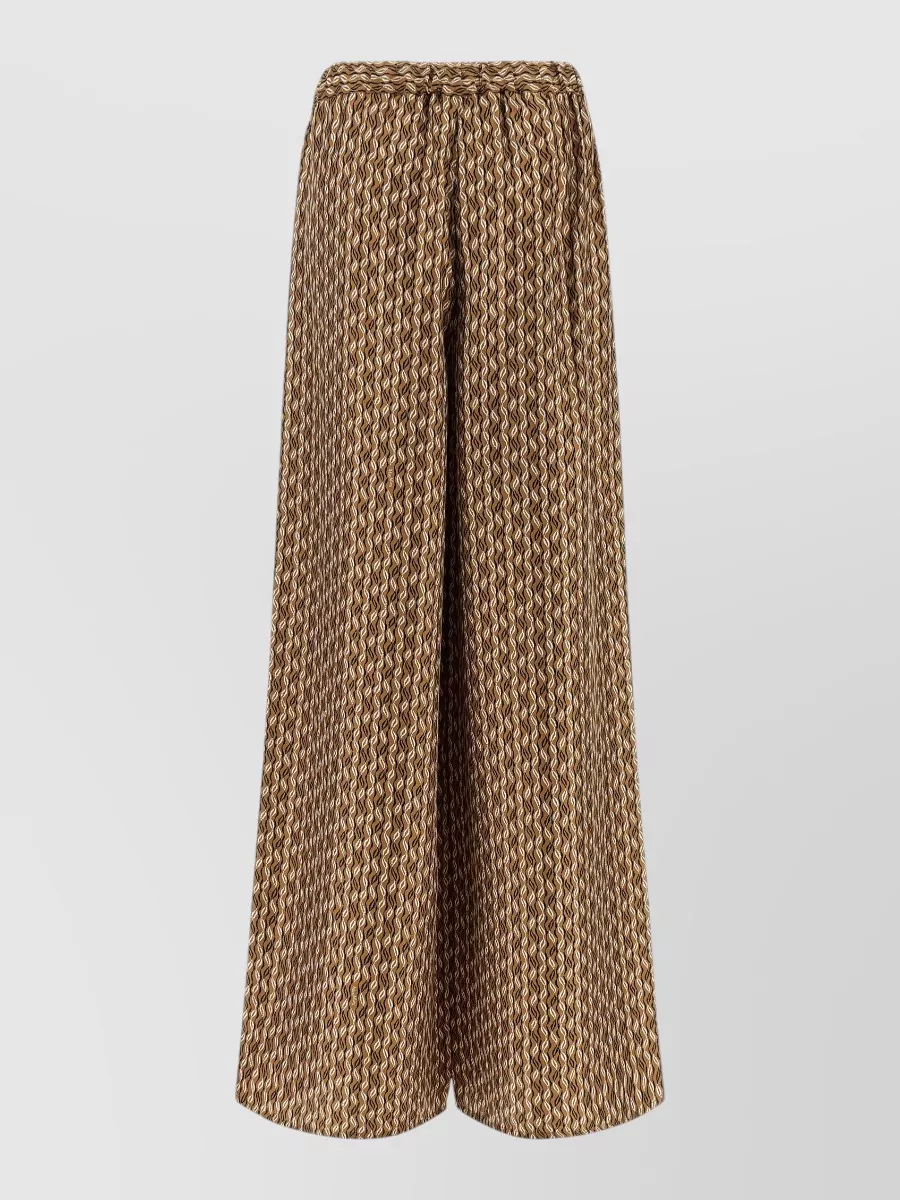 Max Mara silk high-rise wide-leg printed trousers